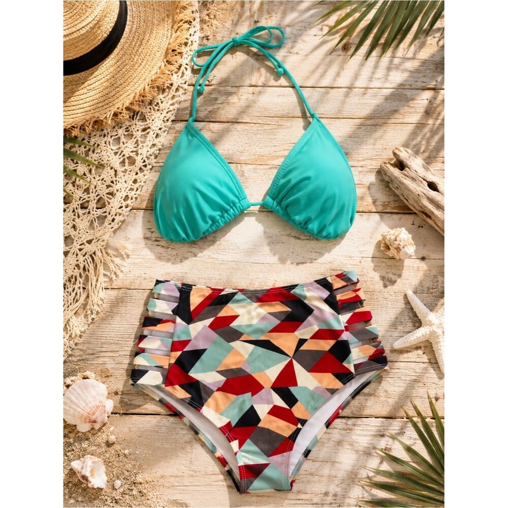 OP Teal String Bikini Top Large (11-13) Unbranded Swim Bottom Size Medium